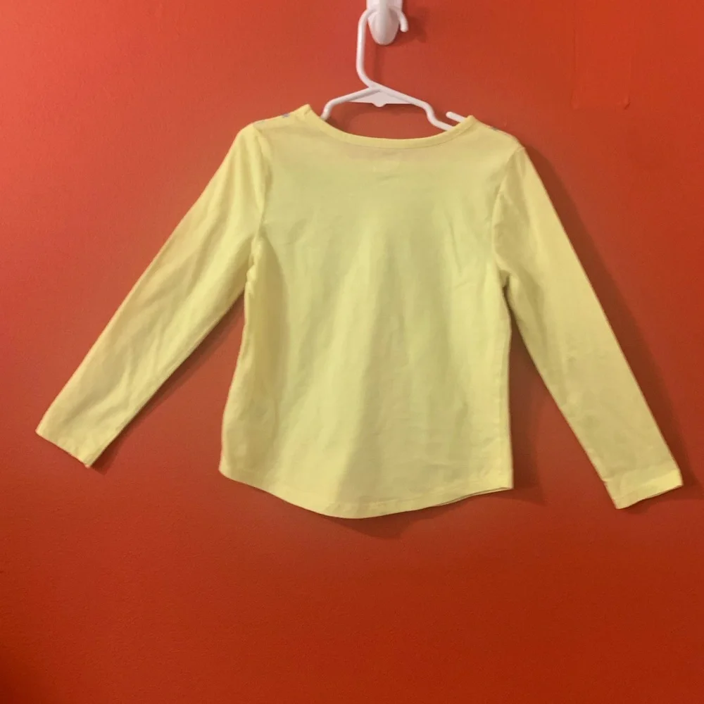 Epic Threads Yellow Long Sleeve Tee with Blue and Pink Flakes Girls 6